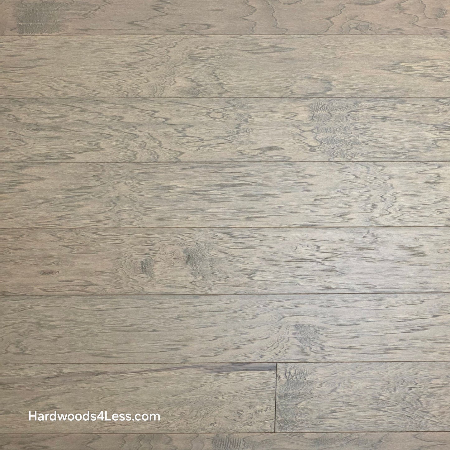 5" x 1/2" Engineered Hickory Flagstone Hardwood Flooring. Close up.