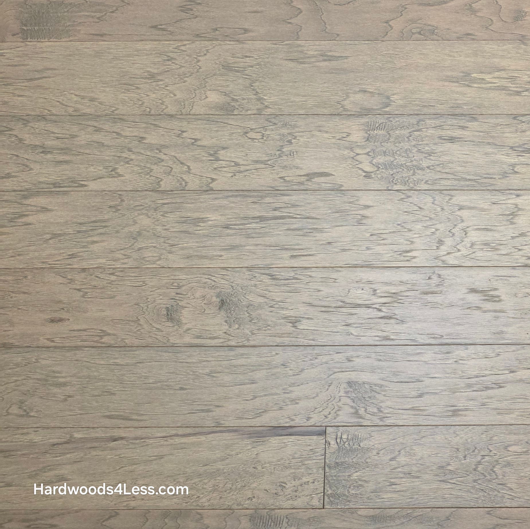 5" x 1/2" Engineered Hickory Flagstone Hardwood Flooring. Close up.