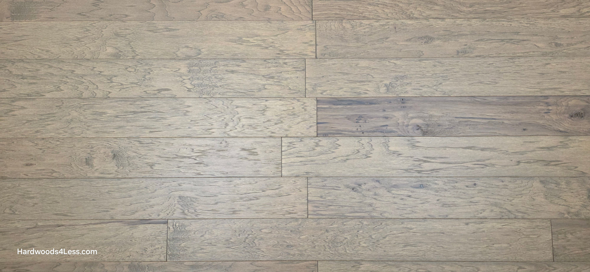 5" x 1/2" Engineered Hickory Flagstone Hardwood Flooring. Shown close up. 