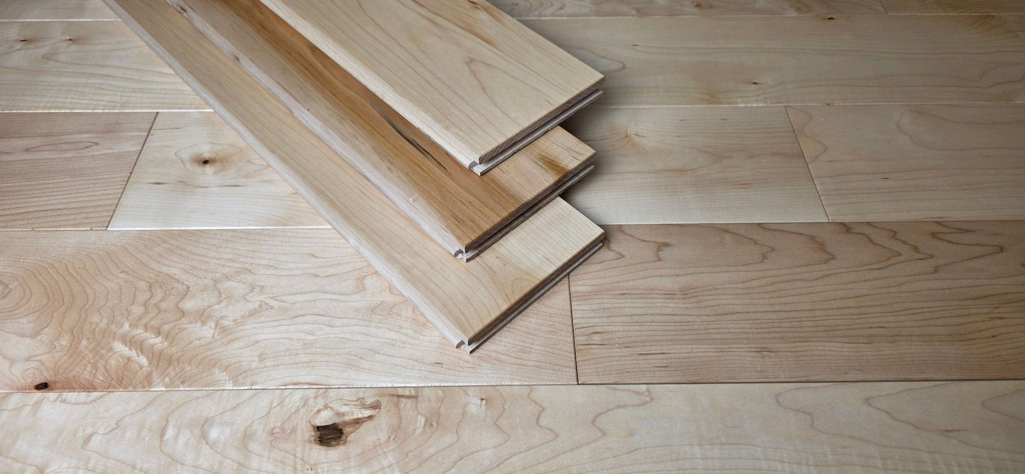 5" x 3/4" Natural Maple Character Grade Hardwood Flooring