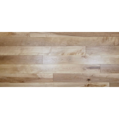 5" x 3/4" Solid Yellow Birch Natural Hardwood Flooring shown close up. 