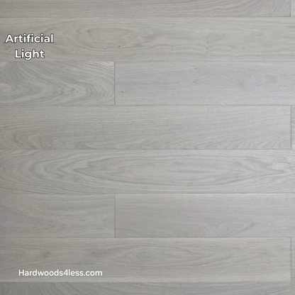 5" x 9/16" Engineered European Oak Vail Hardwood Flooring. Shown in artificial lighting.