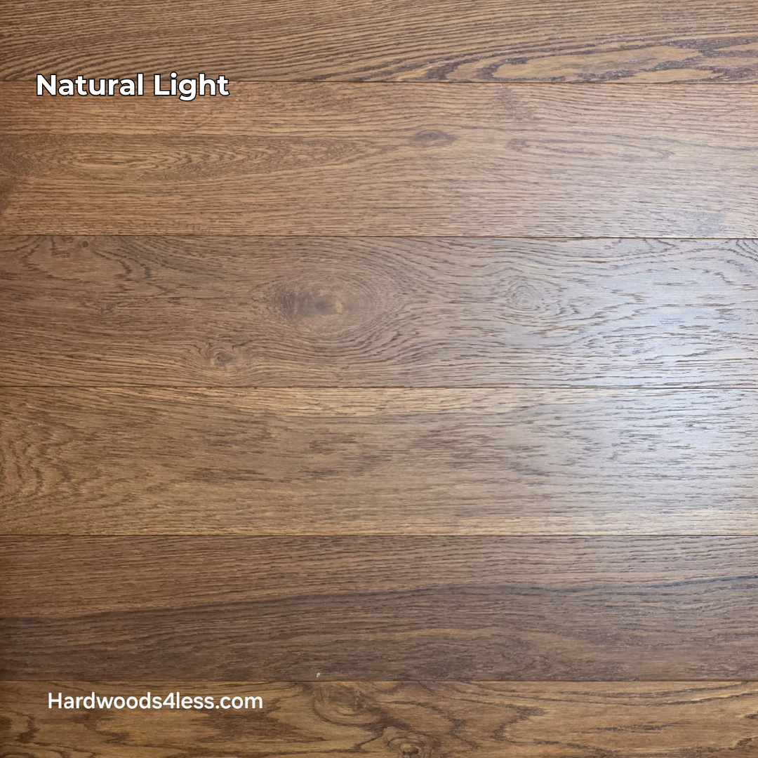 6 1/2" x 1/2" Engineered European White Oak Old Fashioned Hardwood Flooring. Shown in natural lighting.