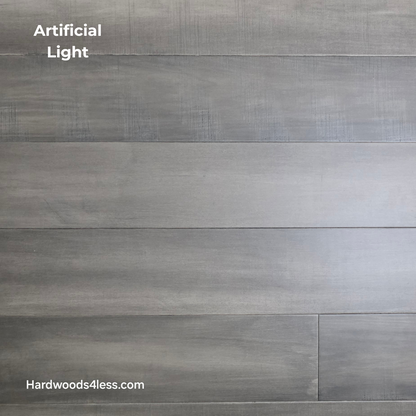 6 1/2" x 1/2" Engineered Maple Autumn Ash Hardwood Flooring shown in artificial lighting