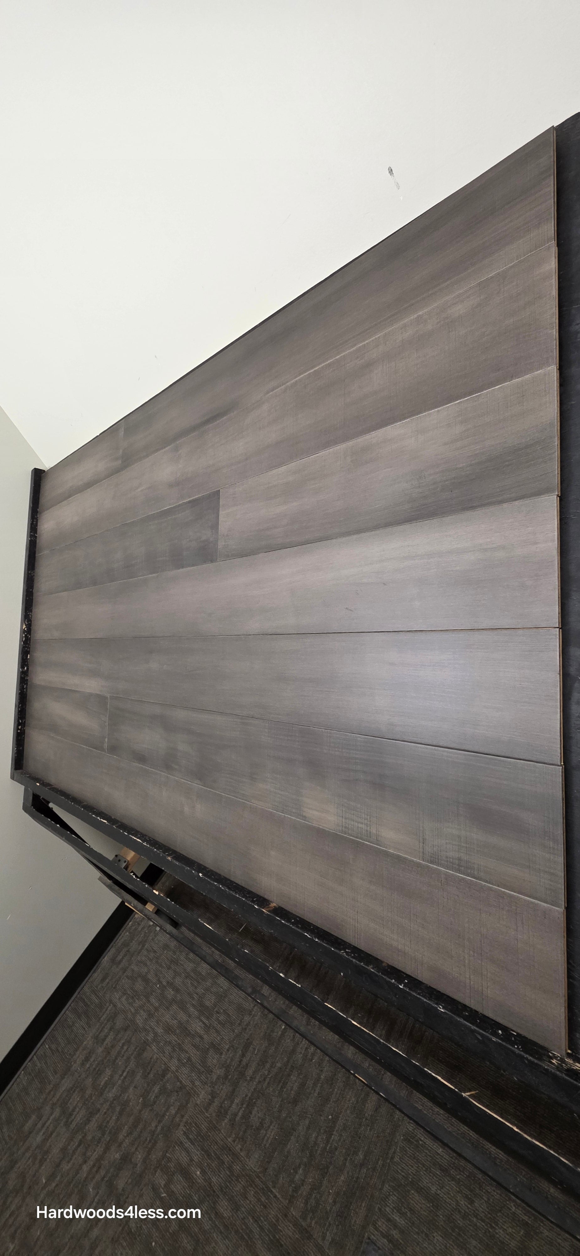 6 1/2" x 1/2" Engineered Maple Autumn Ash Hardwood Flooring. Shown on a black shooting table