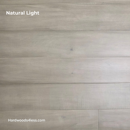 6 1/2" x 1/2" Engineered Maple Polar Palace Hardwood Flooring shown in natural lighting