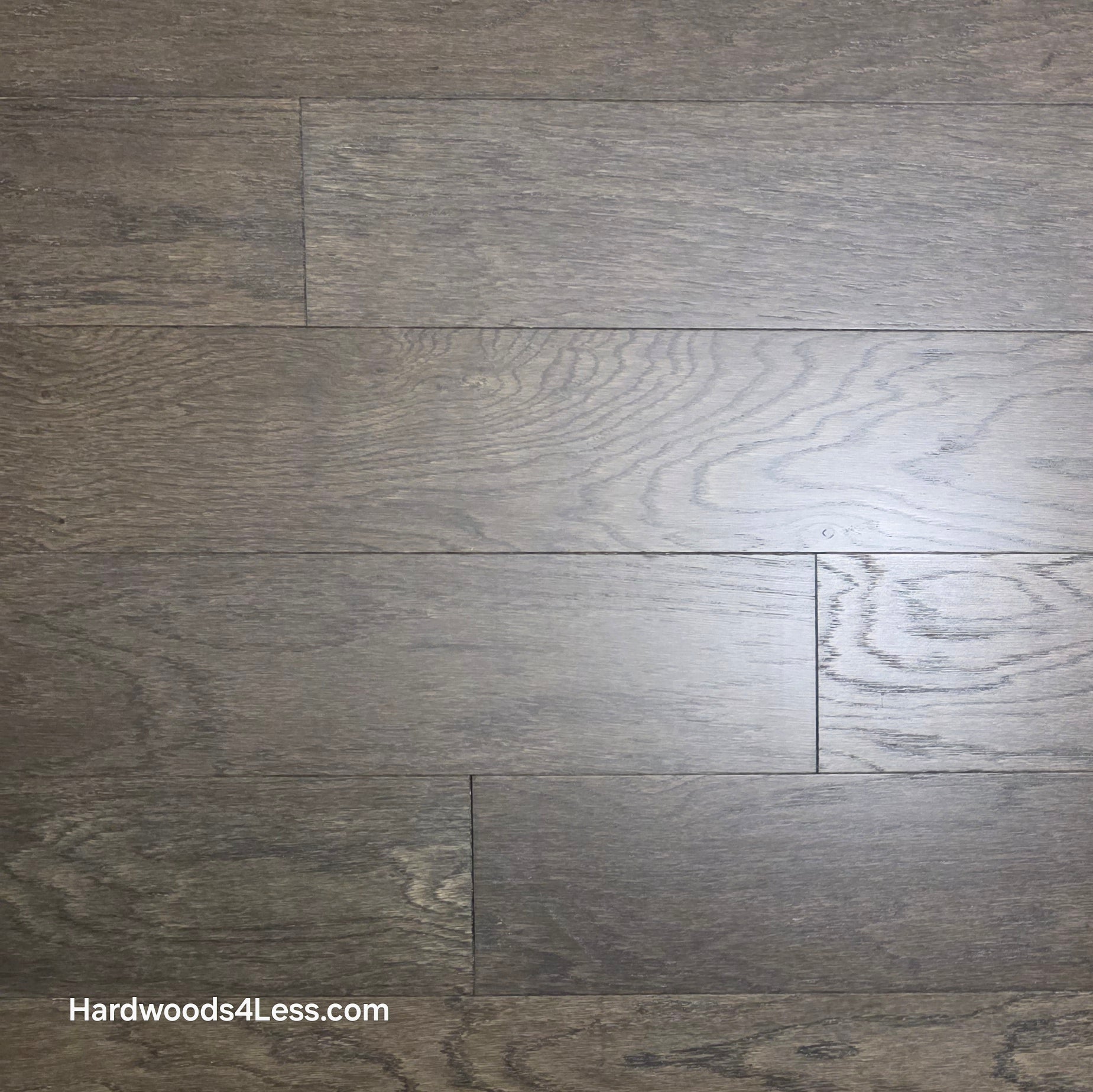 6 1/2" x 3/8" Engineered White Oak Nocturne Hardwood Flooring. Shown close up. 