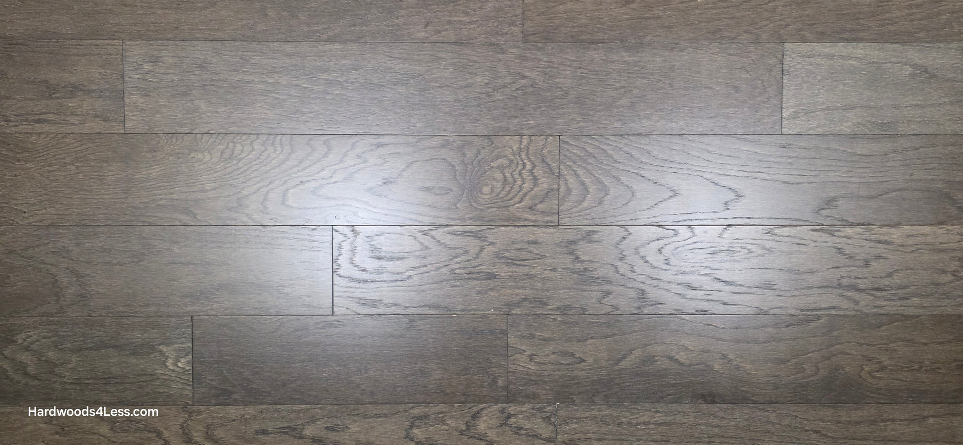 6 1/2" x 3/8" Engineered White Oak Nocturne Hardwood Flooring. Shown close up. 