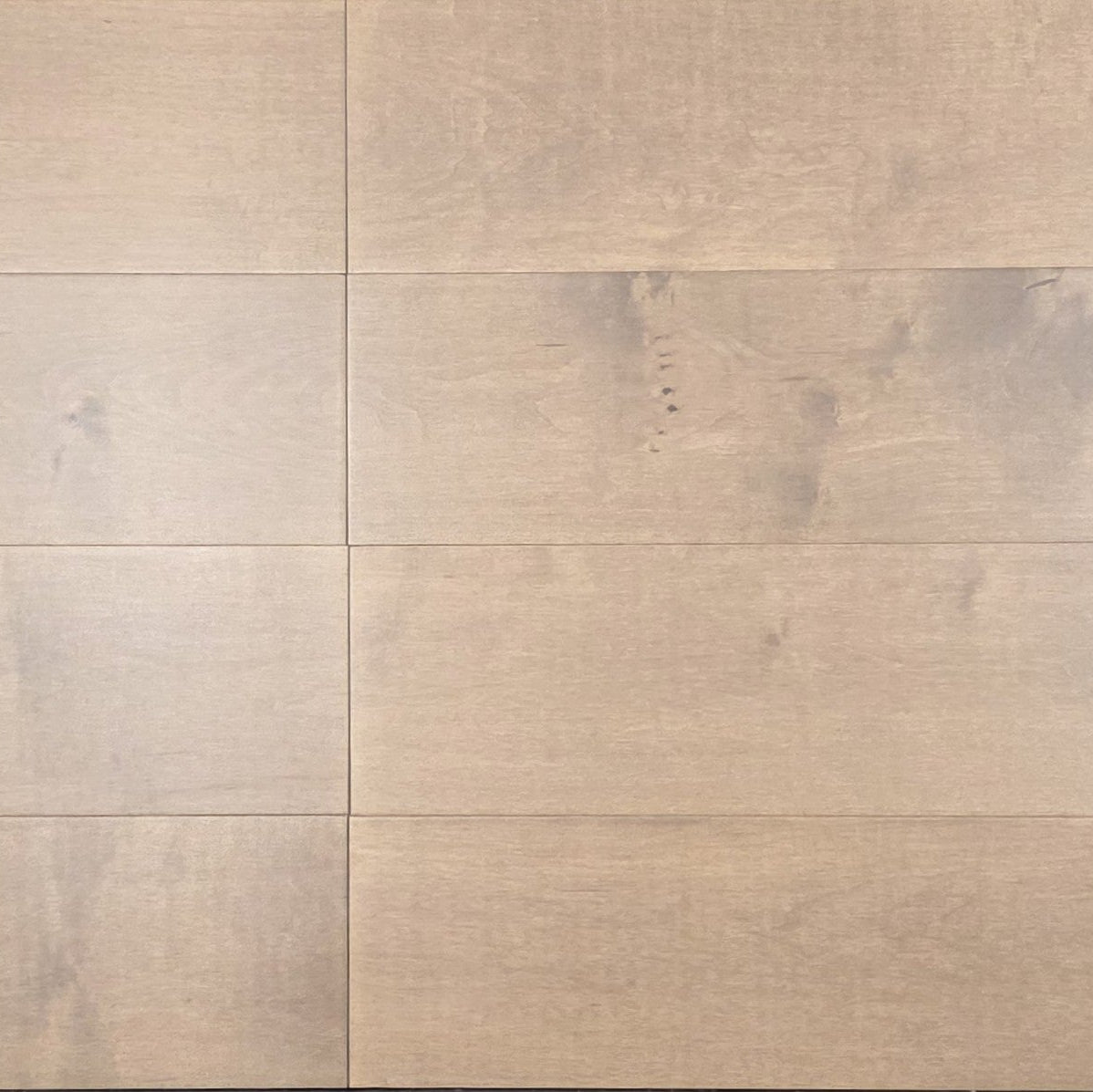 6 1/2" x 5/8" Engineered Maple Sandy Beach Hardwood Flooring. Shown close up. 