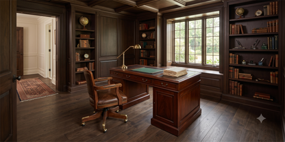 6" x 1/2" Engineered White Oak Winger Shown in a Study