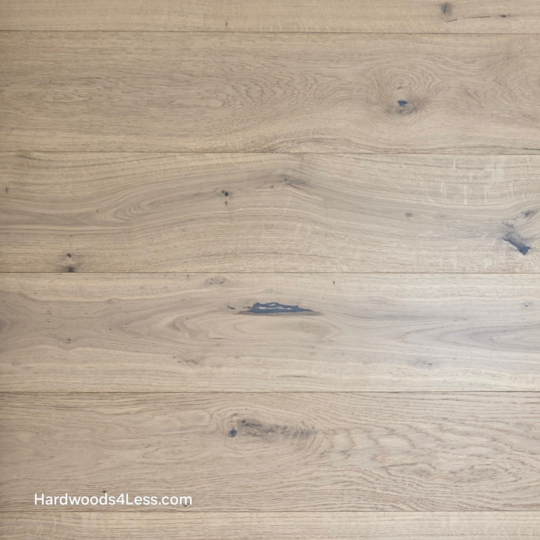 7 1/2" x 1/2" Engineered European White Oak Belleray Hardwood Flooring. Close up.