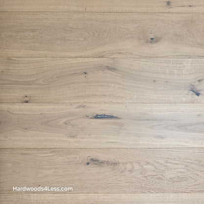 7 1/2" x 1/2" Engineered European White Oak Belleray Hardwood Flooring. Close up.