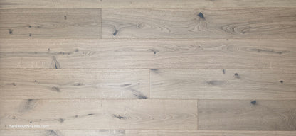 7 1/2" x 1/2" Engineered European White Oak Colmar Hardwood Flooring. Close up full screen.