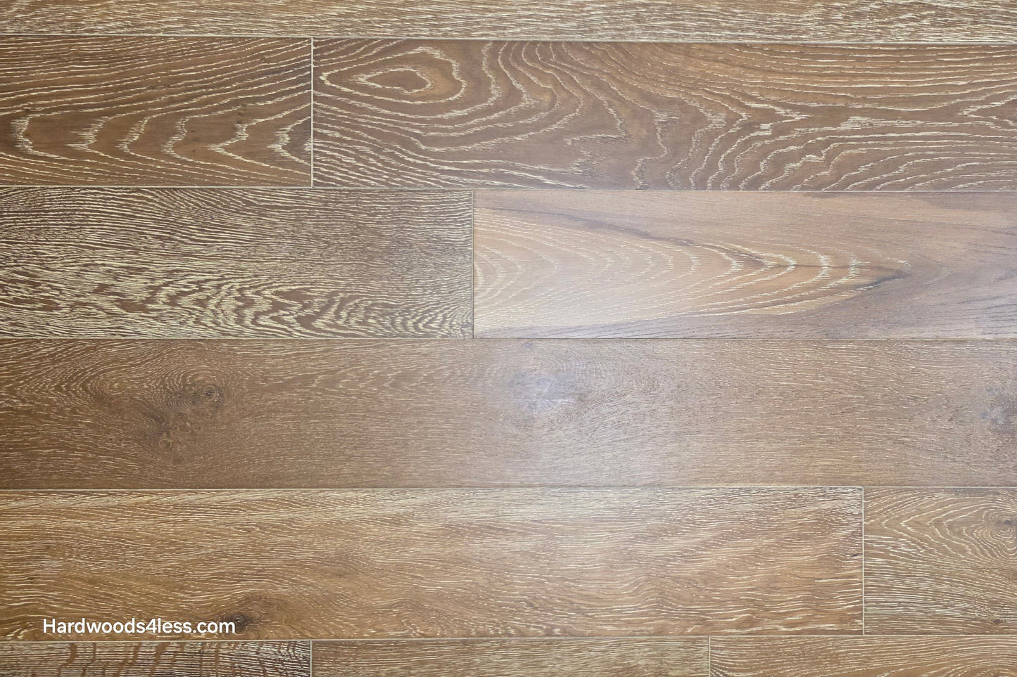 7 1/2" x 9/16" Engineered European Oak Hayling Hardwood Flooring. Shown close up. 