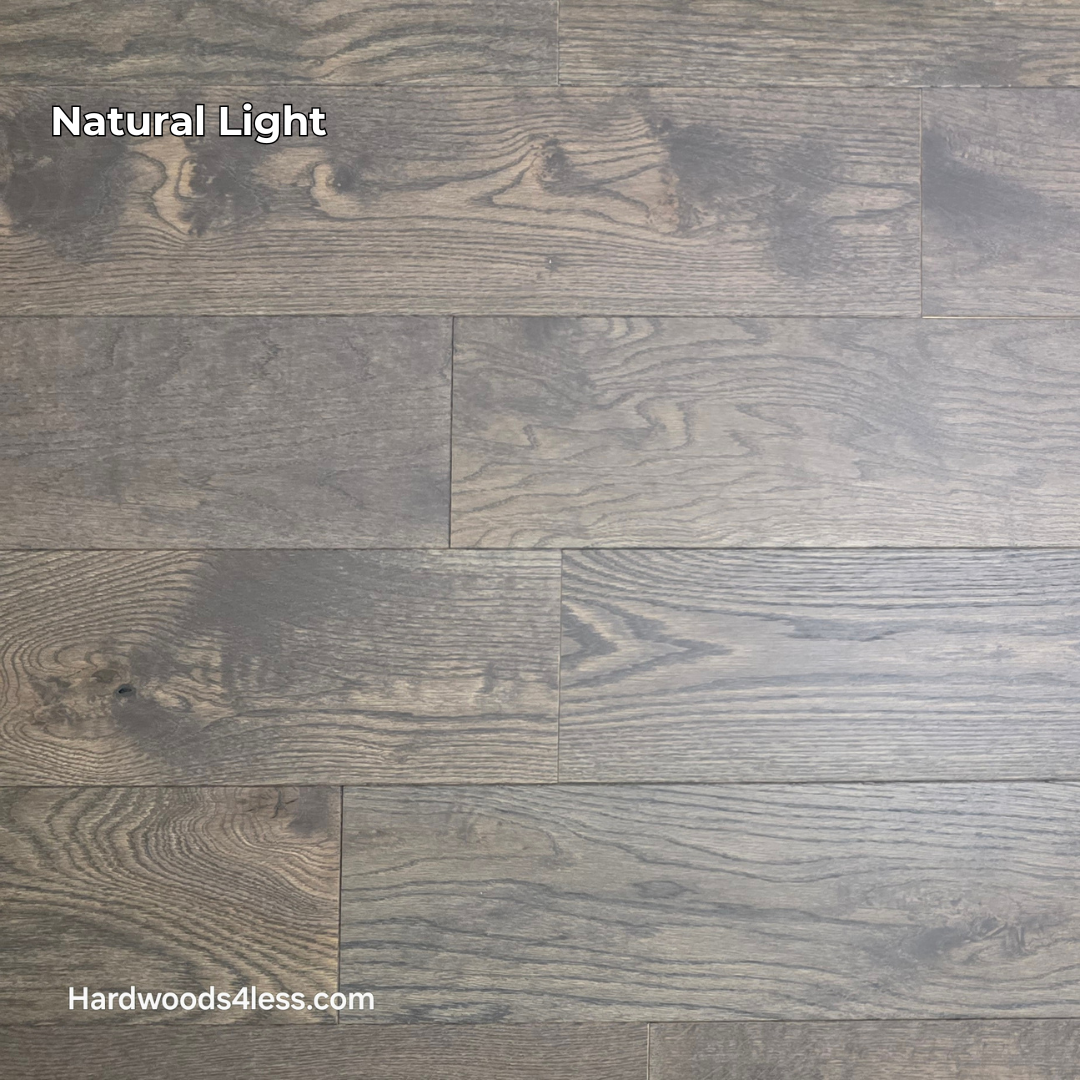 7 3/8" x 5/8" Engineered White Oak Toasted Cocoa Hardwood Flooring. Shown in natural lighting. 