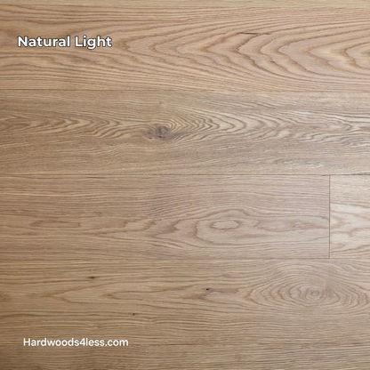 7" x 1/2" Engineered White Oak Natural Hardwood Flooring. Shown in natural lighting.