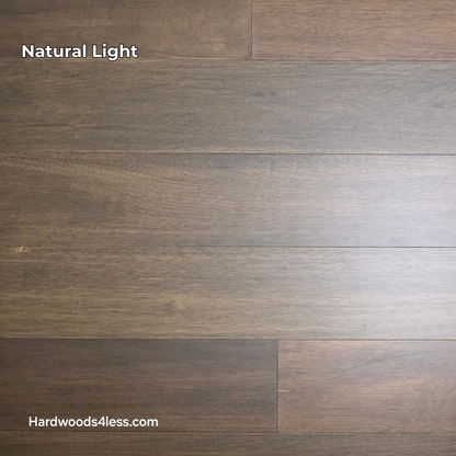 7" x 9/16" Engineered Brazilian Oak Pebble Hardwood Flooring. Shown in natural lighting.