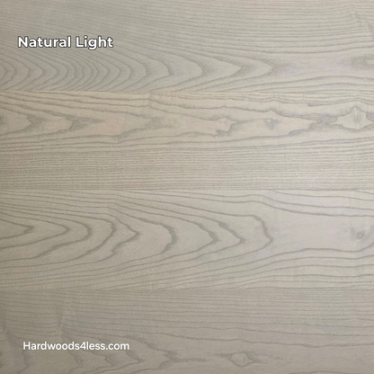 8.11" x 7/16" Modernized Engineered Ash Foster Hardened Hardwood Flooring. Shown in natural lighting.