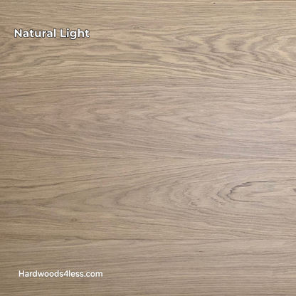 8.11" x 7/16" Modernized Engineered European Oak Gropius Hardened Hardwood Flooring. Shown in natural lighting.