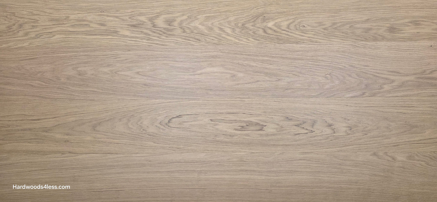 8.11" x 7/16" Modernized Engineered European Oak Gropius Hardened Hardwood Flooring. Close up.
