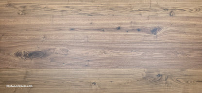 8.11" x 7/16" Modernized Engineered Walnut Wright Hardened Hardwood Flooring. Close up.