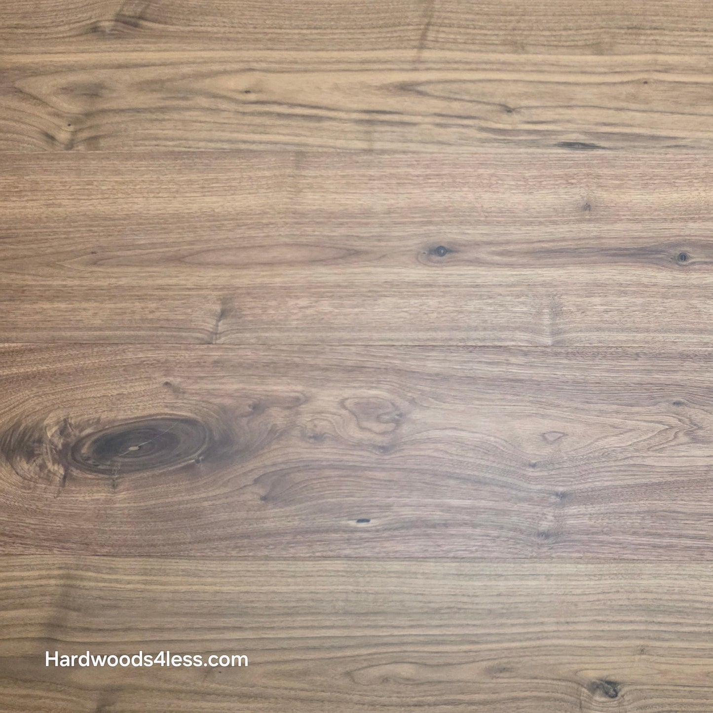 8.11" x 7/16" Modernized Engineered Walnut Wright Hardened Hardwood Flooring. Close up.
