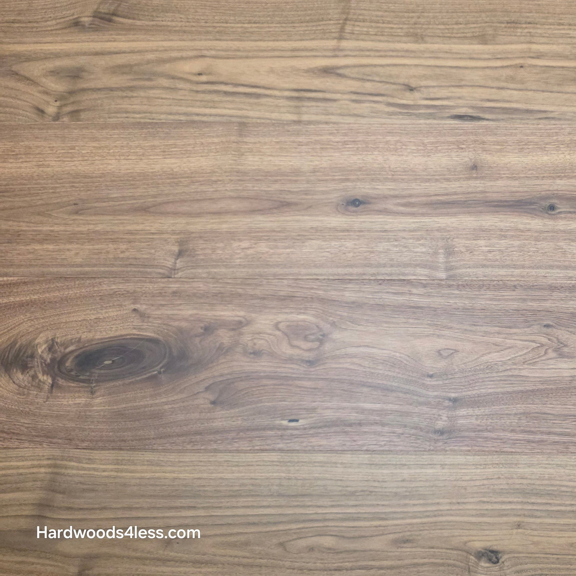 8.11" x 7/16" Modernized Engineered Walnut Wright Hardened Hardwood Flooring. Close up.
