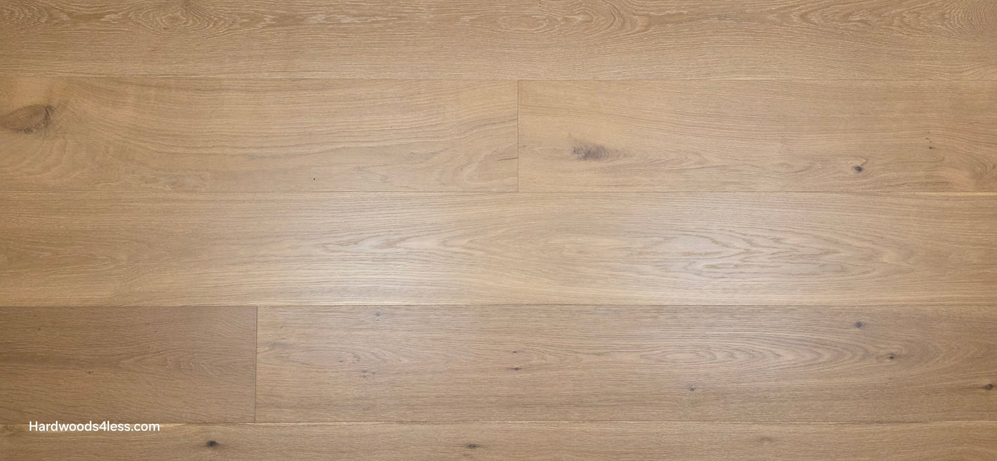 8.66" x 5/8" Engineered European Oak Pacific Grove Hardwood Flooring. Close up.