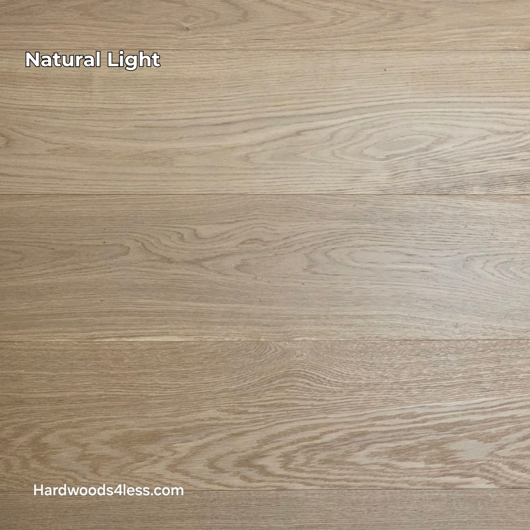 8.66" x 5/8" Engineered European Oak Pismo Stain Hardwood Flooring. Shown in natural lighting.