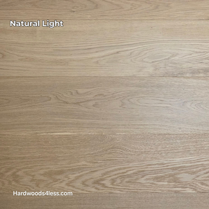 8.66" x 5/8" Engineered European Oak Pismo Stain Hardwood Flooring. Shown in natural lighting.
