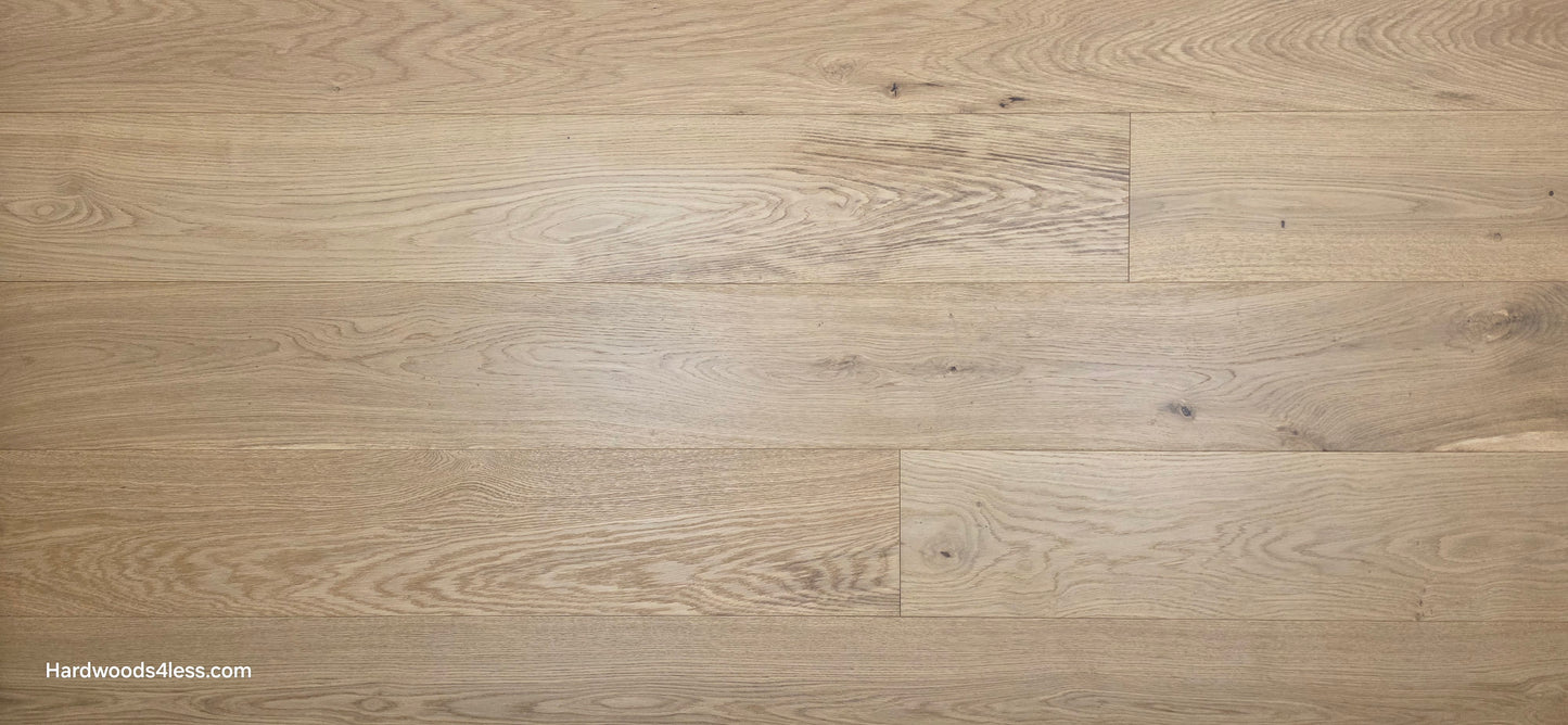 8.66" x 5/8" Engineered European Oak Pismo Stain Hardwood Flooring. Close up. 