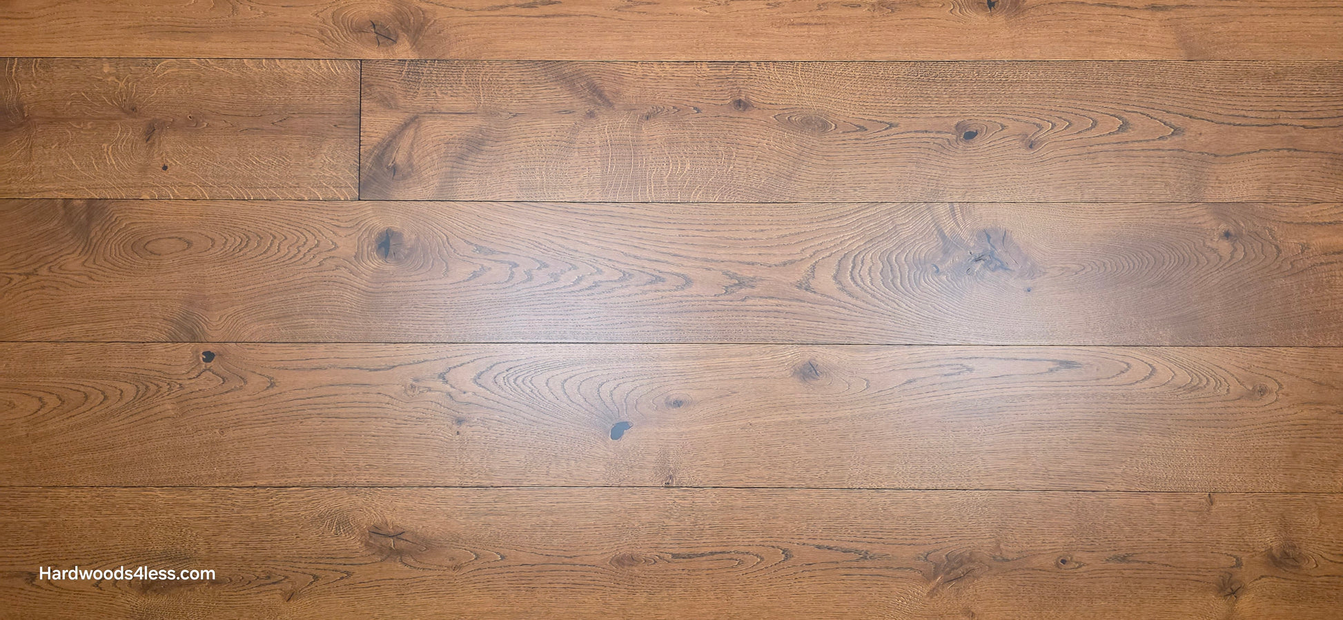8 1/4" x 9/16" Engineered European Oak Corinth Hardwood Flooring. Close up. 