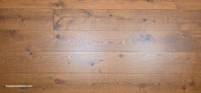 8 1/4" x 9/16" Engineered European Oak Corinth Hardwood Flooring. Close up. 