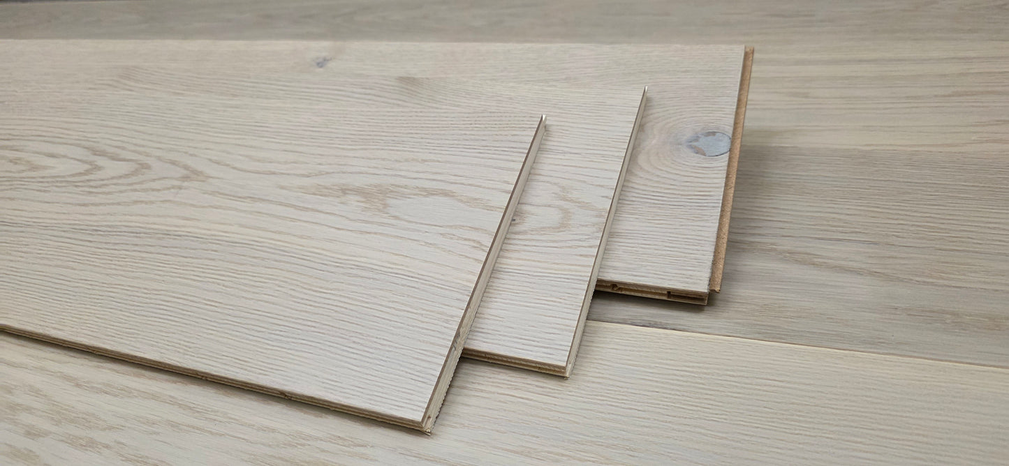 8 1/4" x 9/16" Engineered European White Oak Dove Hardwood Flooring