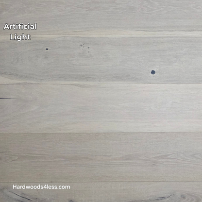 8 5/8" x 5/8" Engineered European Oak Granacci Hardwood Flooring. Shown in artificial lighting. 