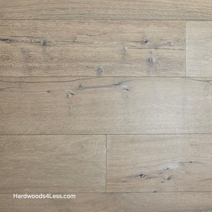 8 5/8" x 5/8" Engineered European Oak Highball Hardwood Flooring. Close up. 