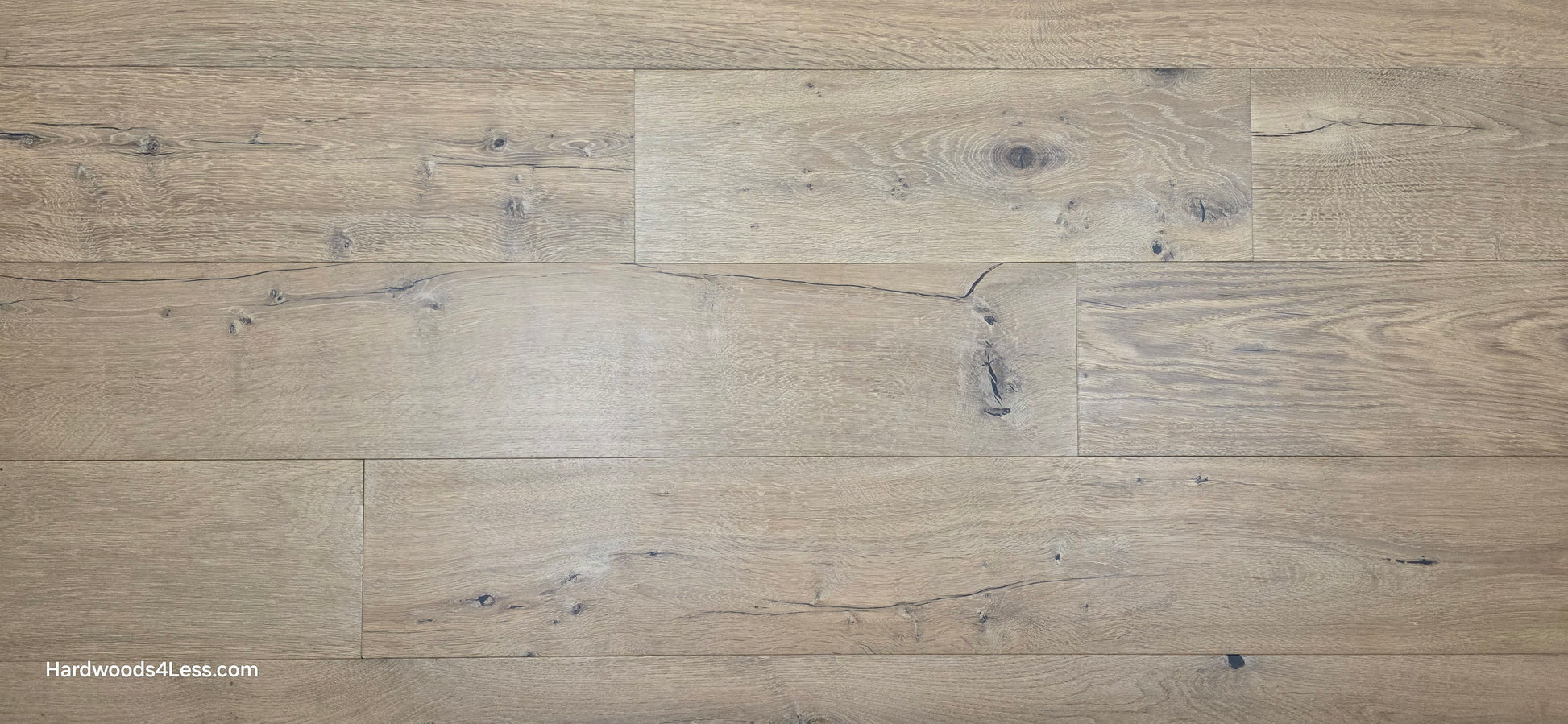 8 5/8" x 5/8" Engineered European Oak Highball Hardwood Flooring. Close up. 