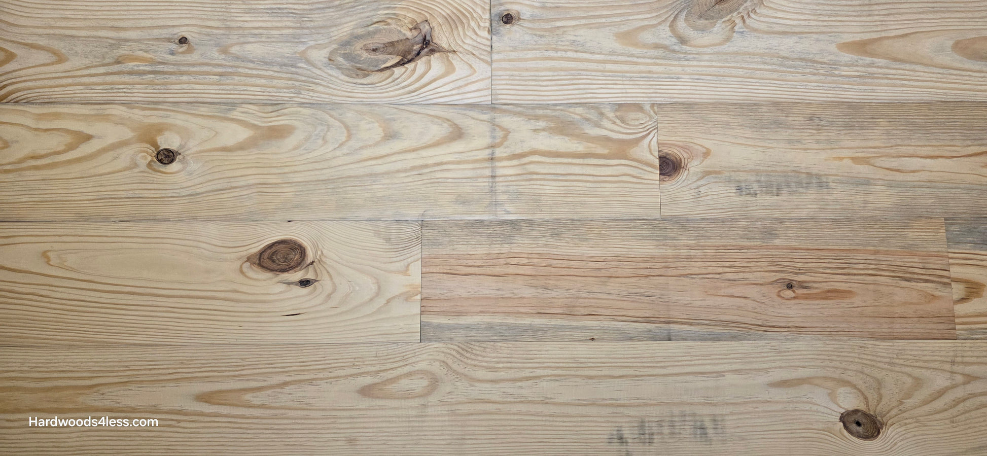 8 7/8" x 3/4" Unfinished Southern Yellow Pine Solid Flooring close up