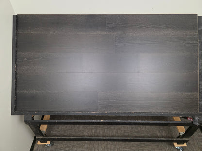 9 1/2" x 5/8" Engineered Red Oak Uriel Hardwood Flooring on a black shooting rack head on.