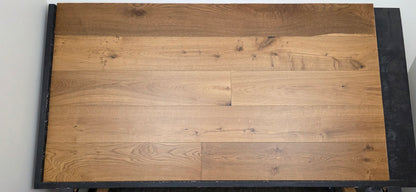  Engineered European Oak Titan Hardwood Flooring on a black racking table shot straight on 