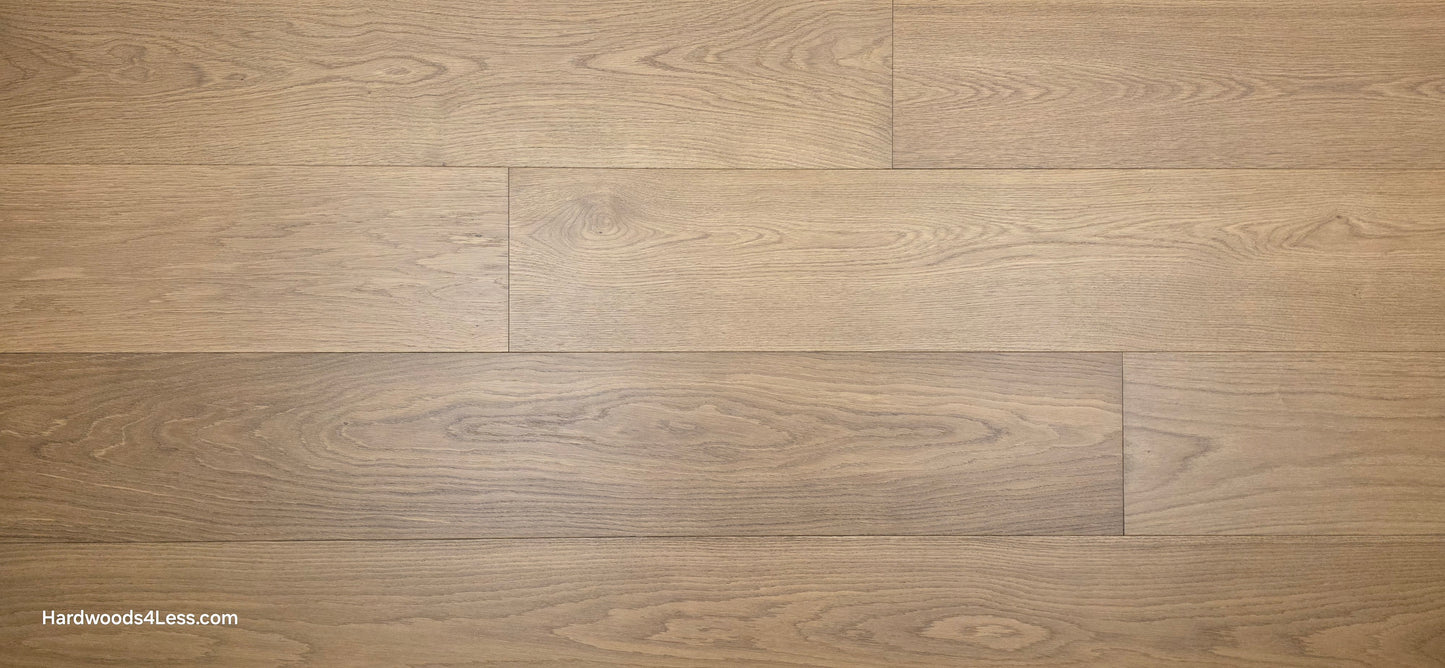 9 1/2" x 3/4" Engineered European Oak Albion Hardwood Flooring. Close up full screen format. 