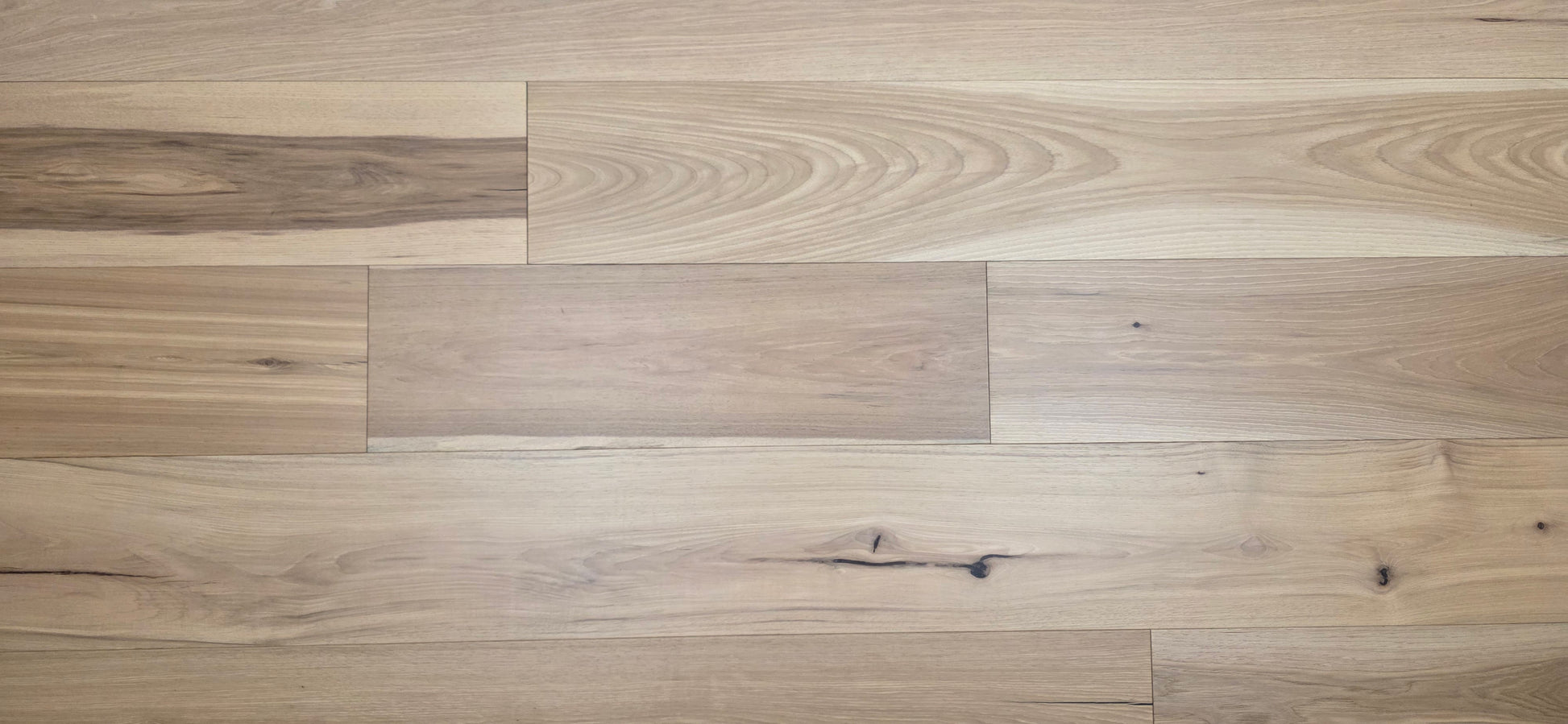 9 1/2" x 5/8" Engineered Hickory Chapman Hardwood Flooring wide close up