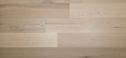 9 1/2" x 5/8" Engineered White Oak Sparrow Hardwood Flooring wide angle close up 