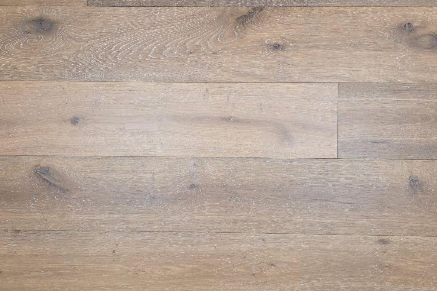9 1/2" x 9/16" Engineered White Oak Atlas Hardwood Flooring close up. 