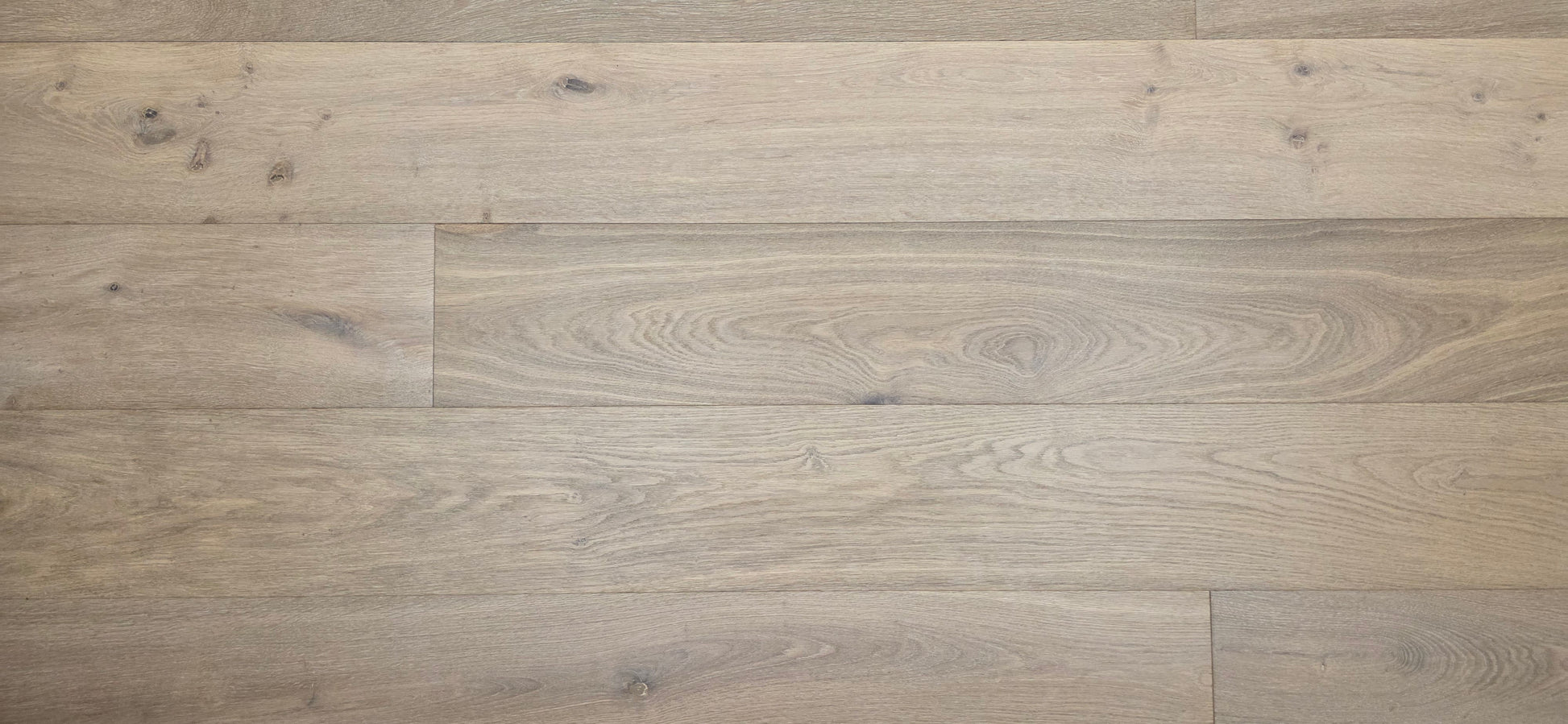 9 1/2" x 9/16" Engineered White Oak Elysian Hardwood Flooring. Full close up.