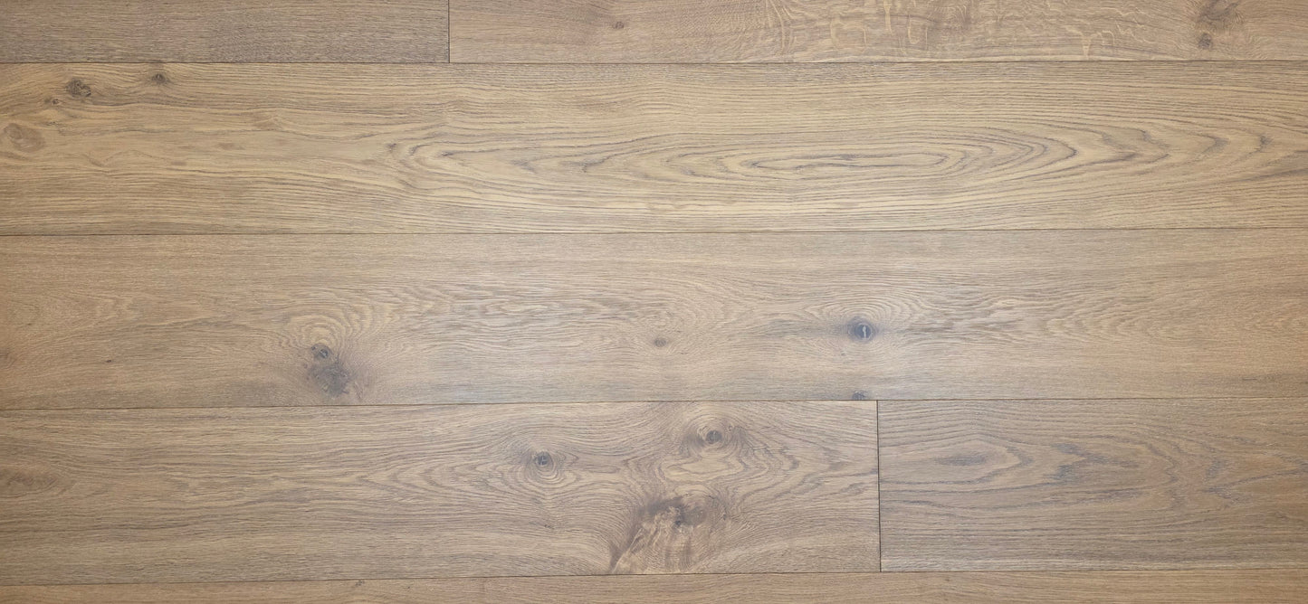 9 1/2" x 9/16" Engineered White Oak Oikos Hardwood Flooring. Full Close up.