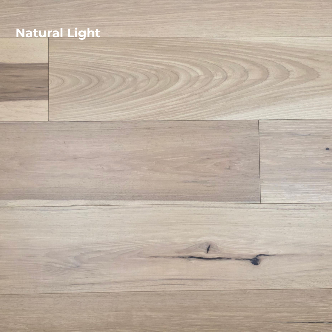 9 12 x 58 Engineered Hickory Chapman Hardwood Flooring shown in natural lighting