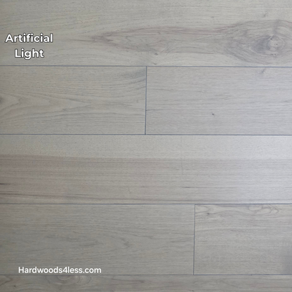 7 3/8" x 1/2" Engineered Hickory Fort Concho Hardwood Flooring. Shown in artificial lighting.