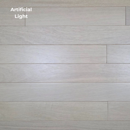 4" x 3/4" Solid Brazilian Oak Nevoa Hardwood Flooring shown in artificial lighting