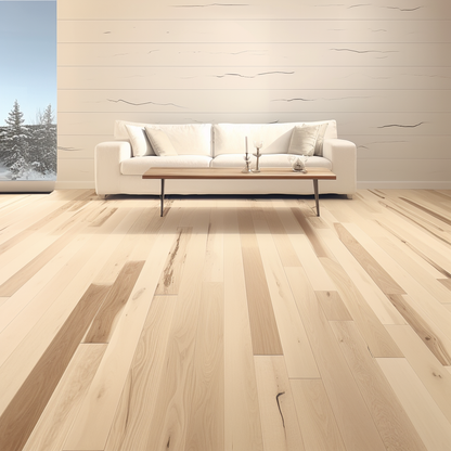 5" x 1/2" Engineered Natural Hickory Low Gloss Hardwood Flooring